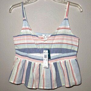 Roxy About Paradise Striped Tank Top, New With Tags, Small